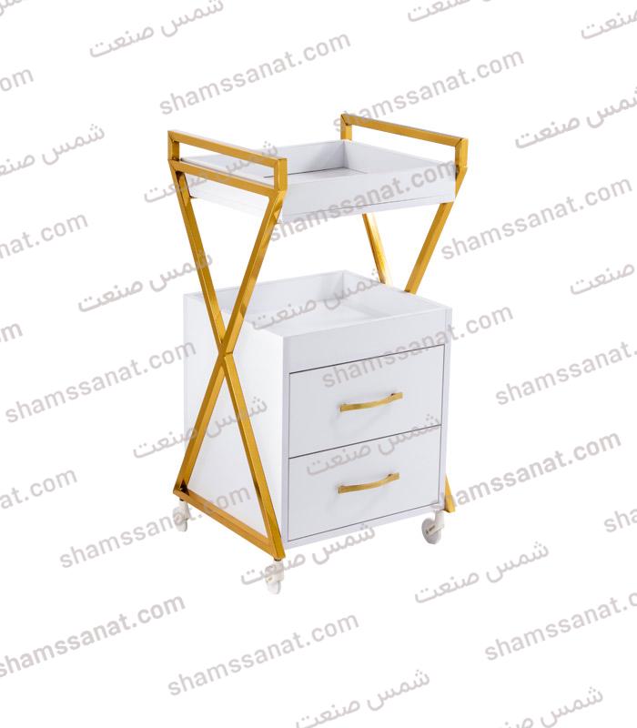 2054-3 ترولی آرایشگاهی چوبی فلزی 2054